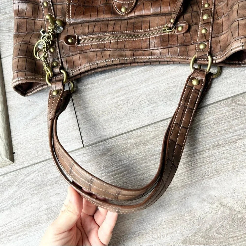 Pritzi Faux Leather Studded Boho Shoulder Handbag - Picture 12 of 16